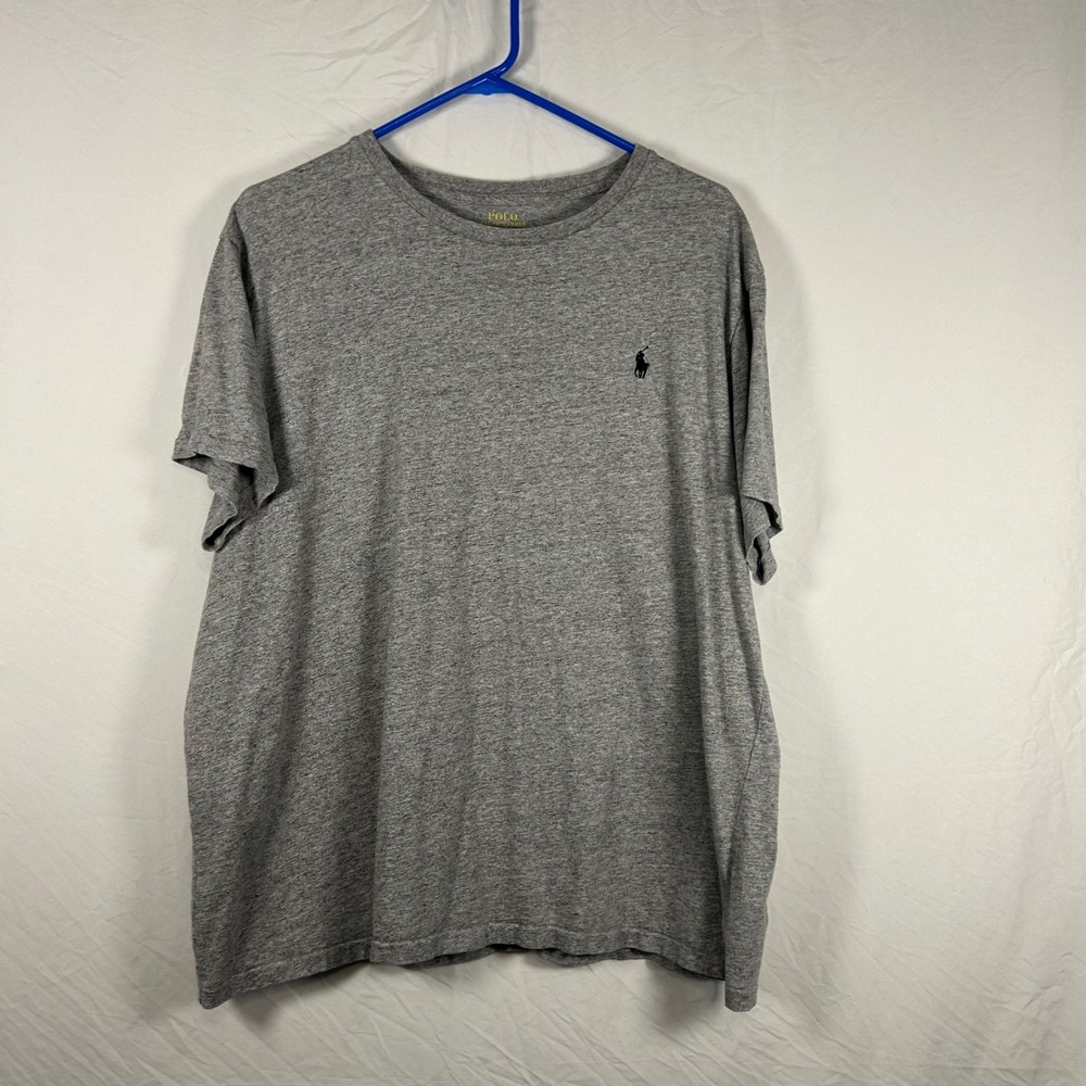 Polo Ralph Lauren T-Shirt Mens XL Grey Short Sleeve Pony Logo Heathered Jersey